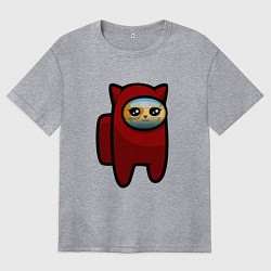 Футболка оверсайз женская Among us Cat, цвет: меланж