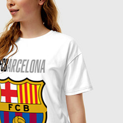 Футболка оверсайз женская Barcelona FC, цвет: белый — фото 2