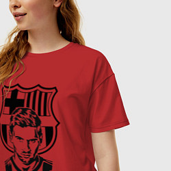 Футболка оверсайз женская Barcelona FC, цвет: красный — фото 2
