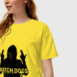 Футболка оверсайз женская Watch dogs 2 Z, цвет: желтый — фото 2