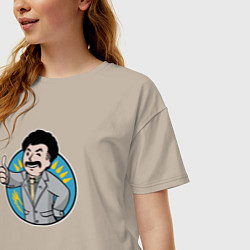 Футболка оверсайз женская Борат Fallout Boy, цвет: миндальный — фото 2