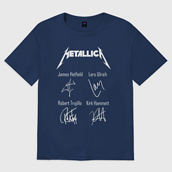 Футболка оверсайз женская METALLICA АВТОГРАФЫ, цвет: тёмно-синий