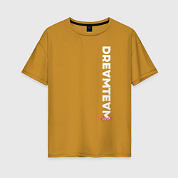Футболка оверсайз женская DreamTeam цвета горчичный — фото 1