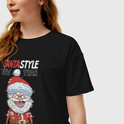 Футболка оверсайз женская SantaSTYLE, цвет: черный — фото 2