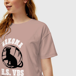 Футболка оверсайз женская Metropolitan Nekoma High, цвет: пыльно-розовый — фото 2