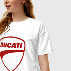 Футболка оверсайз женская Ducati Logo Дукати Лого Z, цвет: белый — фото 2