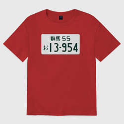 Футболка оверсайз женская Initial D Номер, цвет: красный