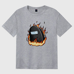 Футболка оверсайз женская Among Us fire, цвет: меланж