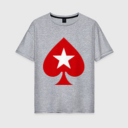 Футболка оверсайз женская Покер Пики Poker Stars, цвет: меланж