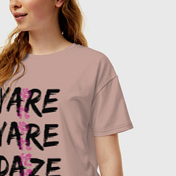 Футболка оверсайз женская YARE YARE DAZE, цвет: пыльно-розовый — фото 2