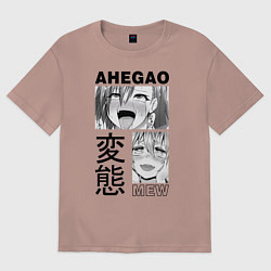 Футболка оверсайз женская Ahegao, цвет: пыльно-розовый
