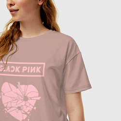 Футболка оверсайз женская BLACKPINK, цвет: пыльно-розовый — фото 2