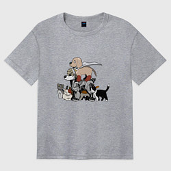 Футболка оверсайз женская One Punch Man, цвет: меланж