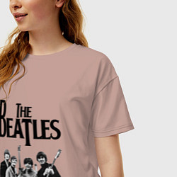 Футболка оверсайз женская The Beatles, цвет: пыльно-розовый — фото 2