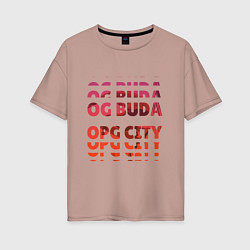 Футболка оверсайз женская OG Buda OPG City Strobe Effect, цвет: пыльно-розовый