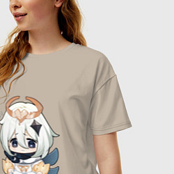 Футболка оверсайз женская Признание Паймон, цвет: миндальный — фото 2