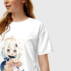 Футболка оверсайз женская Приятного аппетита Паймон, цвет: белый — фото 2