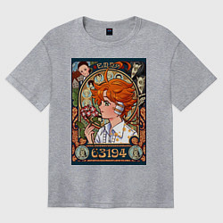 Футболка оверсайз женская Обещанный неверленд, Эмма emma, цвет: меланж