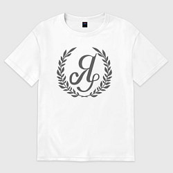 Футболка оверсайз женская Монограмма с буквой Я, цвет: белый