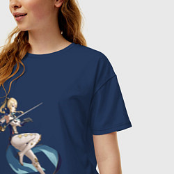 Футболка оверсайз женская Джинн в деле, цвет: тёмно-синий — фото 2