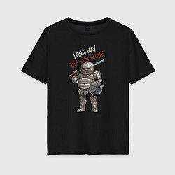 Футболка оверсайз женская Dark Souls - Siegward, цвет: черный