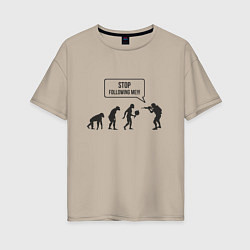 Футболка оверсайз женская CS GO спина Z, цвет: миндальный