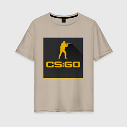 Футболка оверсайз женская CS GO Z, цвет: миндальный