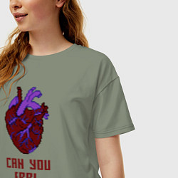 Футболка оверсайз женская Bring Me The Horizon 2D Сердце, цвет: авокадо — фото 2