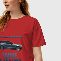 Футболка оверсайз женская Range Rover Above a Beyond, цвет: красный — фото 2