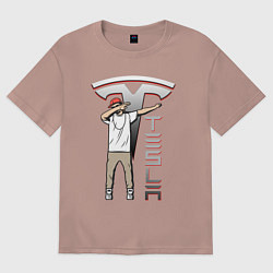 Футболка оверсайз женская TESLA DUB ТЕСЛА ДАБ Z, цвет: пыльно-розовый