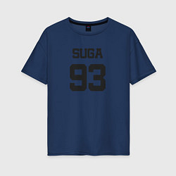 Футболка оверсайз женская BTS - Suga 93, цвет: тёмно-синий