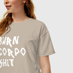 Футболка оверсайз женская BURN CORPO SHIT, цвет: миндальный — фото 2