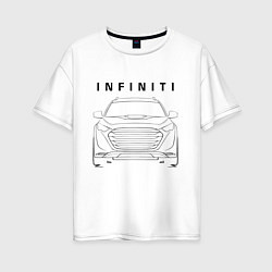 Футболка оверсайз женская Infinity Инфинити спина, цвет: белый