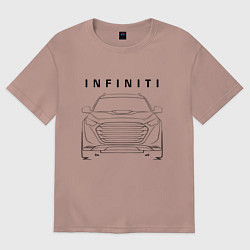 Футболка оверсайз женская Infinity Инфинити спина, цвет: пыльно-розовый