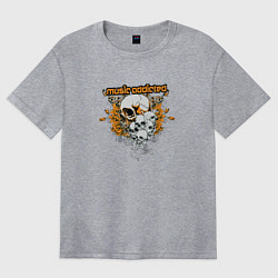 Футболка оверсайз женская Черепа, цвет: меланж