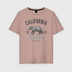Футболка оверсайз женская California, цвет: пыльно-розовый