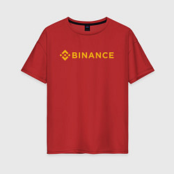 Футболка оверсайз женская BINANCE БИНАНС БИРЖА, цвет: красный