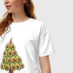 Футболка оверсайз женская Avocado Christmas Tree, цвет: белый — фото 2