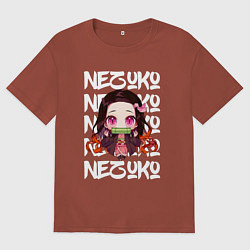 Футболка оверсайз женская НЕЗУКО, цвет: кирпичный