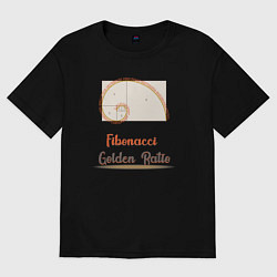 Футболка оверсайз женская Fibonacci Золотое сечение, цвет: черный