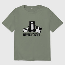 Футболка оверсайз женская Never Forget Эпоха VHS, цвет: авокадо