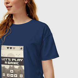 Футболка оверсайз женская Retro Monochrome Game, цвет: тёмно-синий — фото 2