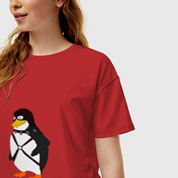 Футболка оверсайз женская Gachipingvin Гачипингвин, цвет: красный — фото 2