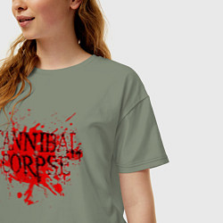 Футболка оверсайз женская Cannibal Corpse, цвет: авокадо — фото 2