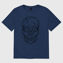 Футболка оверсайз женская Skull, цвет: тёмно-синий