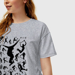 Футболка оверсайз женская Трюковый самокат все звезды, цвет: меланж — фото 2