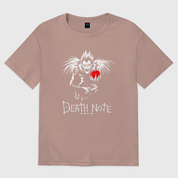 Футболка оверсайз женская DEATH NOTE ТЕТРАДЬ СМЕРТИ, цвет: пыльно-розовый