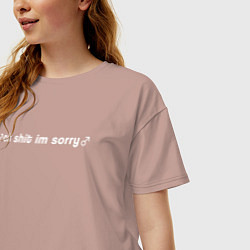 Футболка оверсайз женская OH SHIT IM SORRY, цвет: пыльно-розовый — фото 2