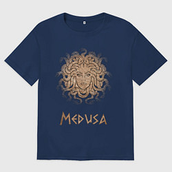 Футболка оверсайз женская Meduza Горго?на Меду?за, цвет: тёмно-синий