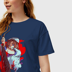 Футболка оверсайз женская Rena Ryugu, цвет: тёмно-синий — фото 2